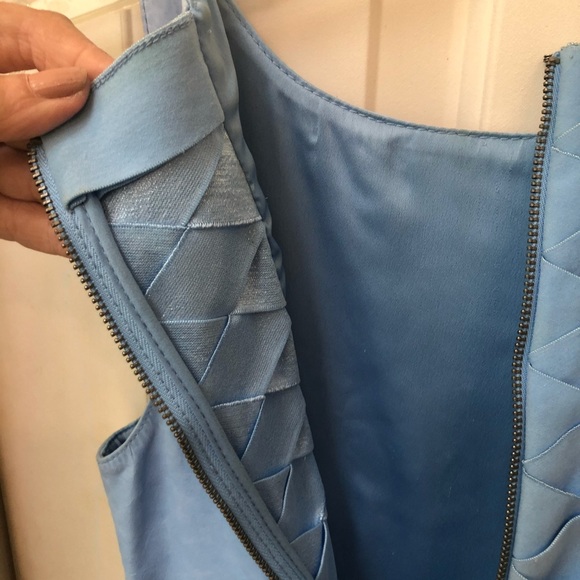 Leather dress, baby blue lux soft back detail Sz S - Picture 5 of 8